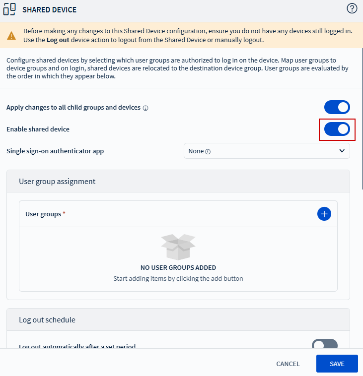 Enabling Shared Device