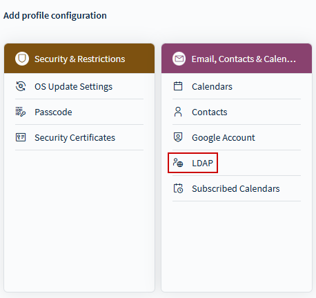 LDAP configuration