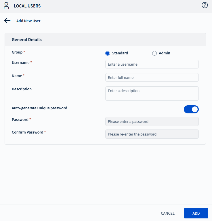 Configuring a local user