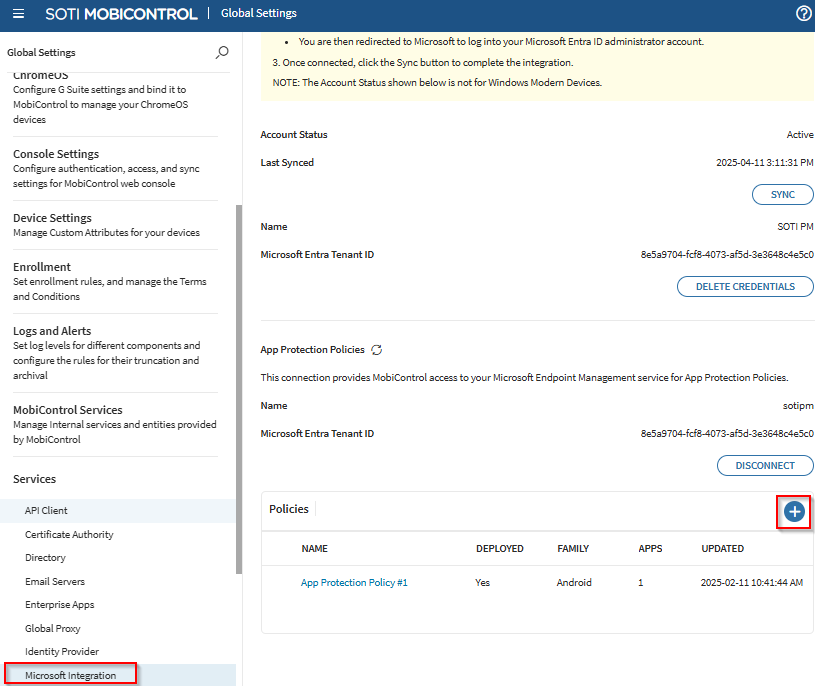 Launch the Create App Protection Policy wizard