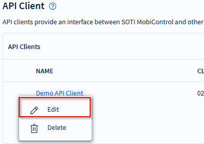 Selecting the Edit button.