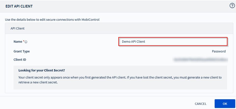Renaming the API client.