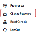 SOTI MobiControl account drop-down options.