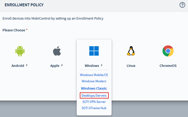 Windows Desktop/ Server enrollment