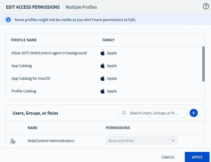 Add/delete profiles to customize