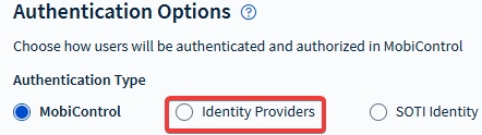 Selecting Identity Providers