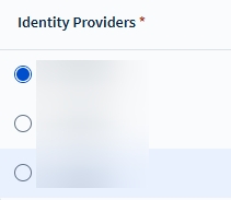 Selecting the option button for the required IdP