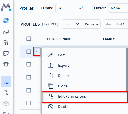 Edit a profile's permissions