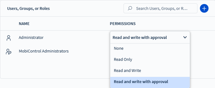 Select a user, group, or role