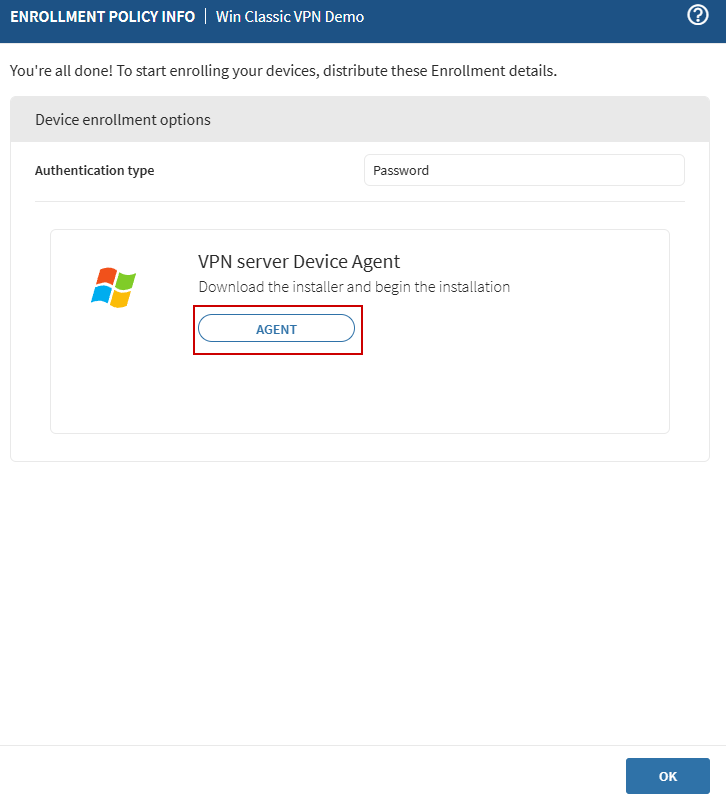 Downloading the enrollment installer.
