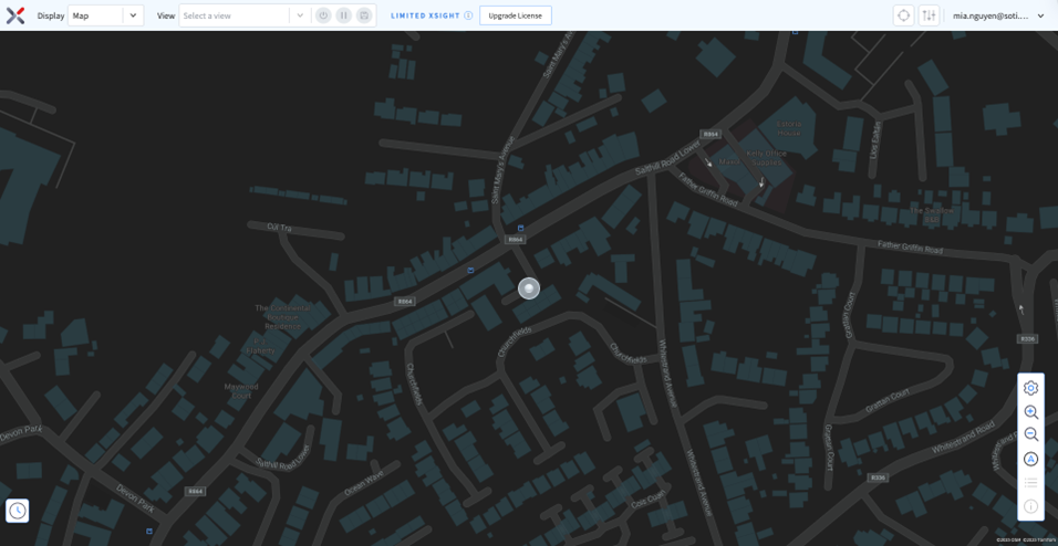 View the locations of the devices in the device group in SOTI XSight