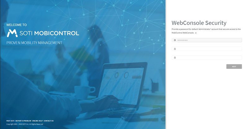 SOTI MobiControl Web Console Security [after a successful activation]