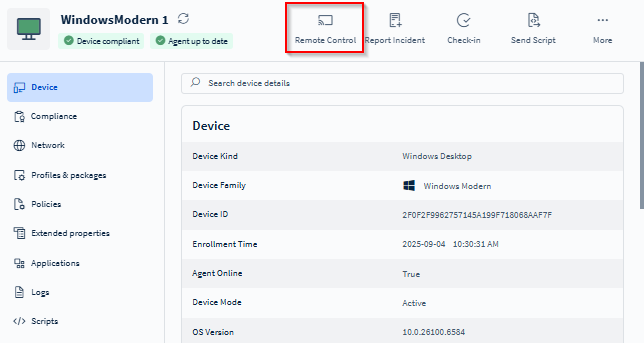 Remote controlling a device.