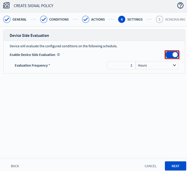 Enabling Device Side Evaluation.