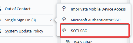 Selecting SOTI SSO