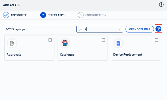 Syncing SOTI Snap apps.