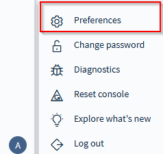 Selecting Preferences in the avatar menu.
