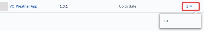 selecting dropdown to view all app policies