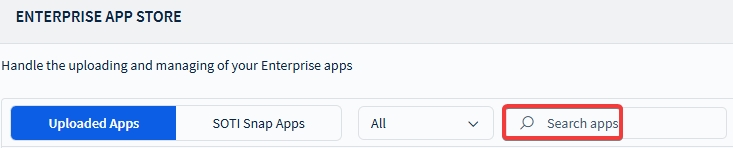 From the Search apps bar, enter a term to narrow the list of displayed Enterprise apps