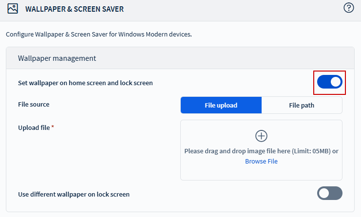 wallpaper management settings
