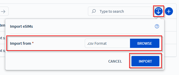 Adding eSIMs in bulk