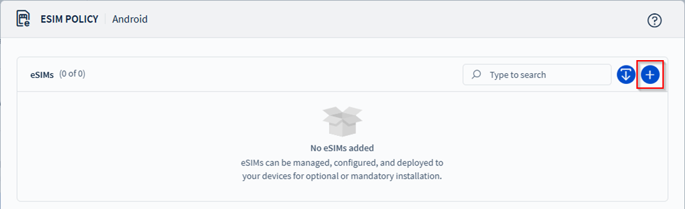 Select the + icon to add eSIMs
