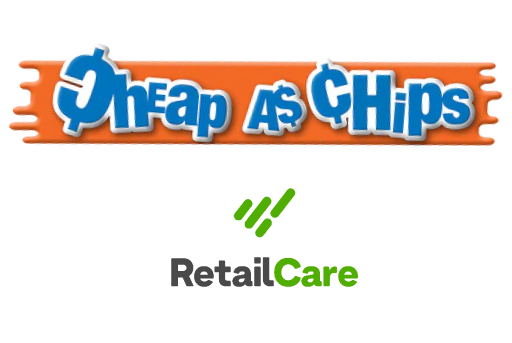 Cheap as Chips and Retail Care logo