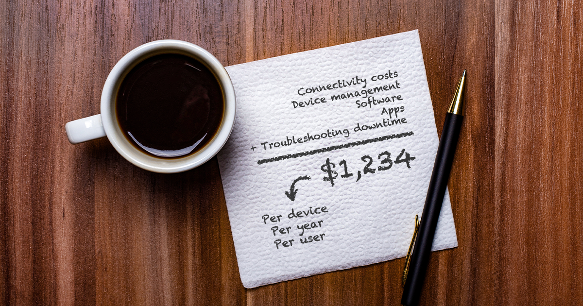 calculating on a napkin with coffee and a pen