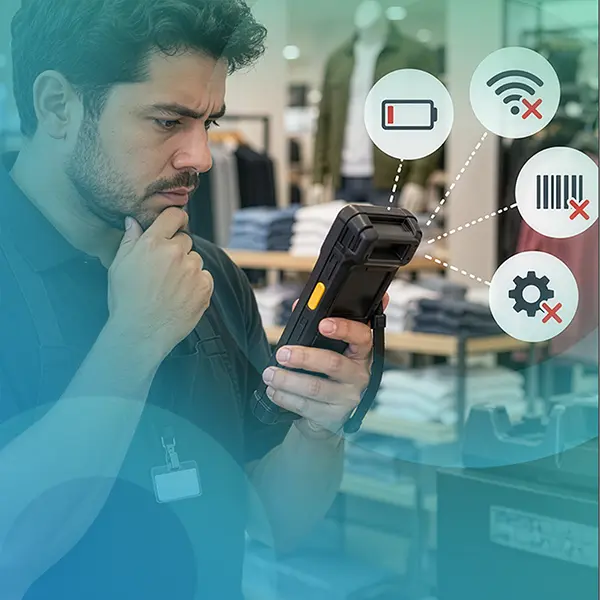 Retail frontline employees struggling with common mobile device issues 