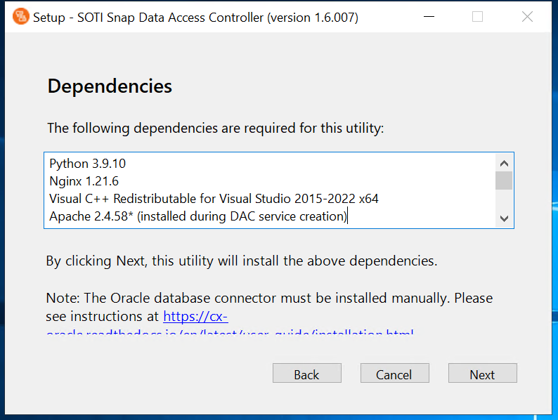 SOTI Snap Data Access Controller Dependencies
