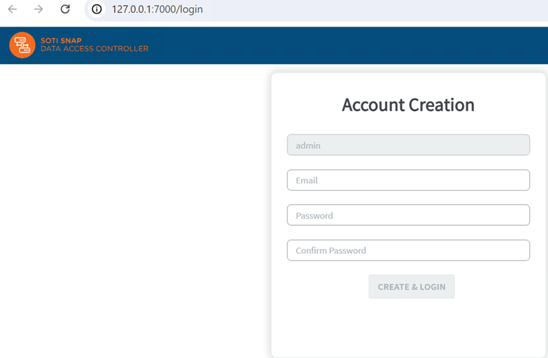 Account Creation page