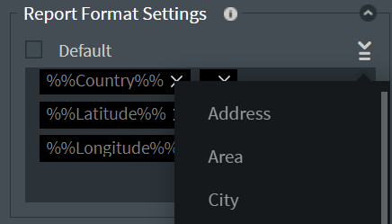 Report Format Settings Menu
