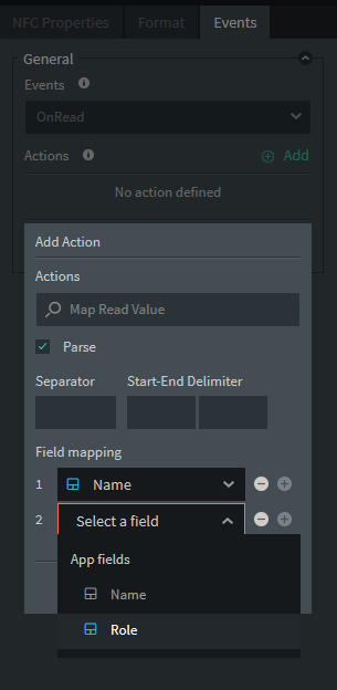 Map Read Value action with parse enabled