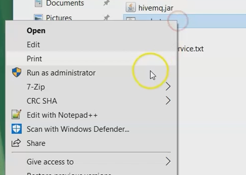 Run as administrator right-click Windows menu