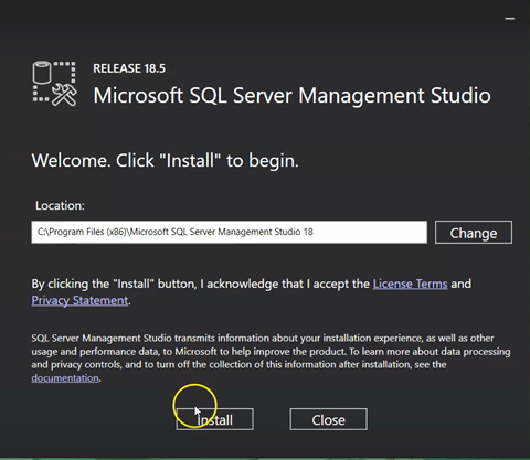 SQL Server Management Studio main installation page