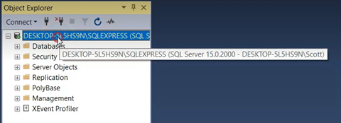 SQL Server instance appearing in Object Explorer list