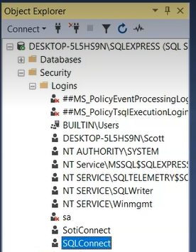 List of new SQL logins