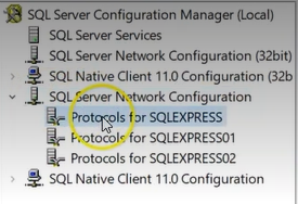 SQL Server protocol screen