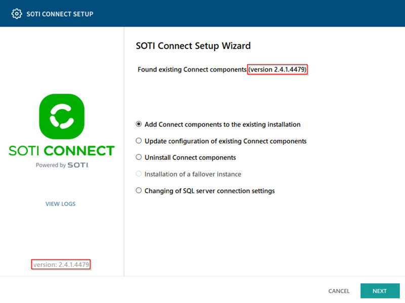 SOTI Connect Setup Wizard