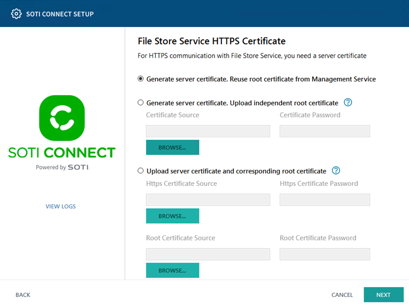 Configure File Store Service HTTPS Certificate