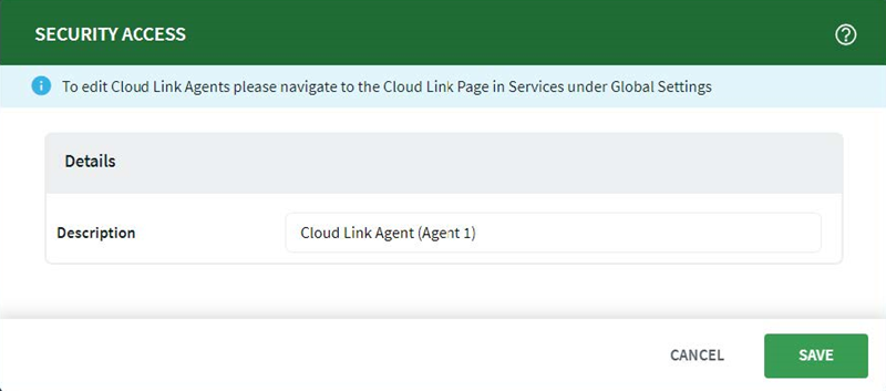 Editing the Description of a SOTI Cloud Link Agent that was automatically added by SOTI Connect