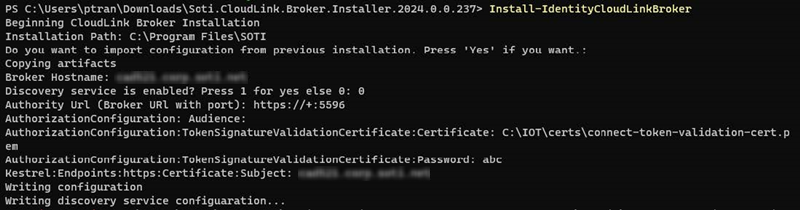 Running the Install-IdentityCloudLinkBroker installer