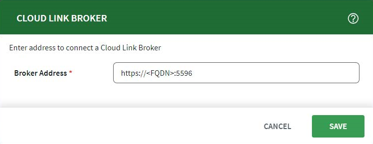 Enter the address to connect a SOTI Cloud Link Broker