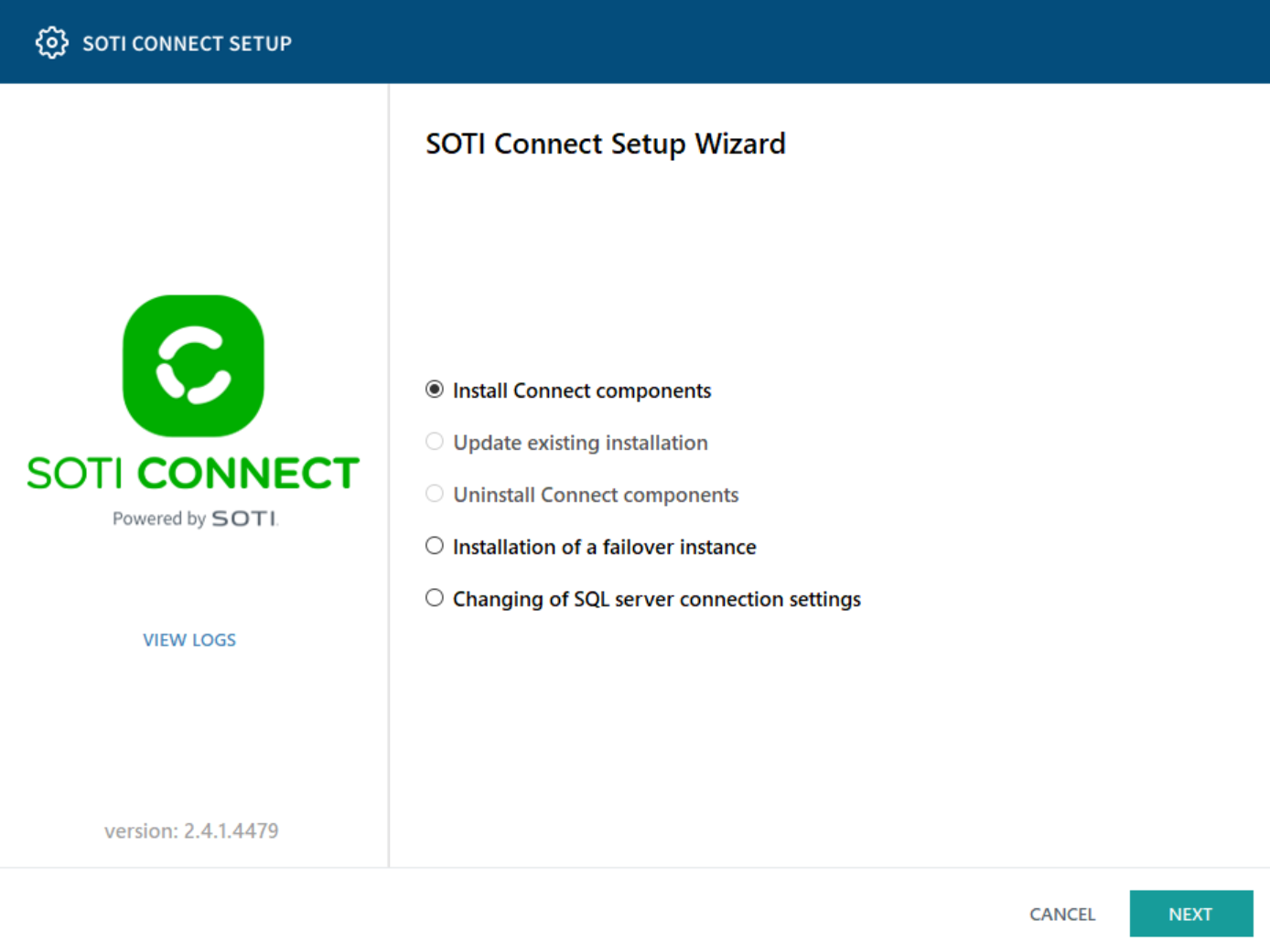 SOTI Connect Setup Wizard