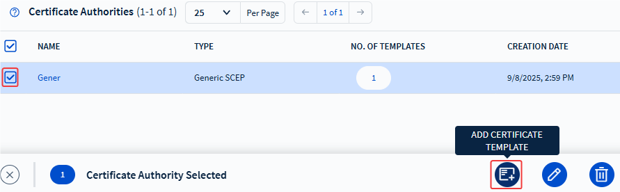 Adding a CA Template
