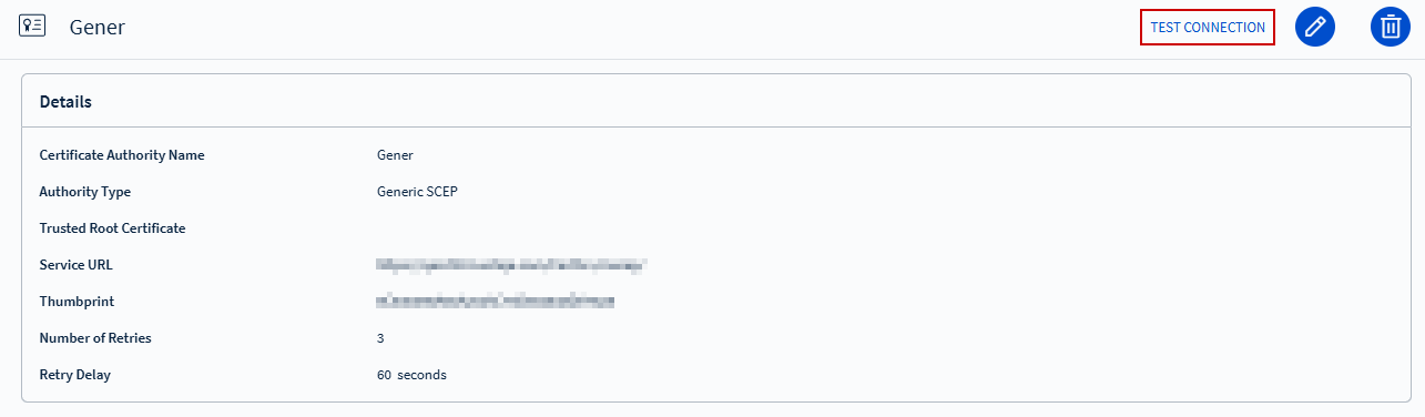 Testing CA Connection