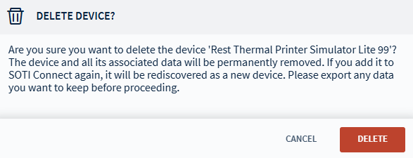 Confirming deleting a device