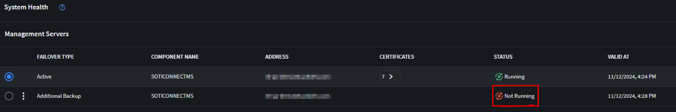 Management Server Not Running
