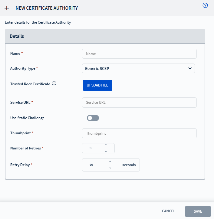 Adding certificate authority