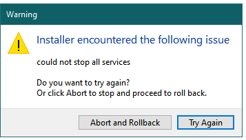 Installer error options